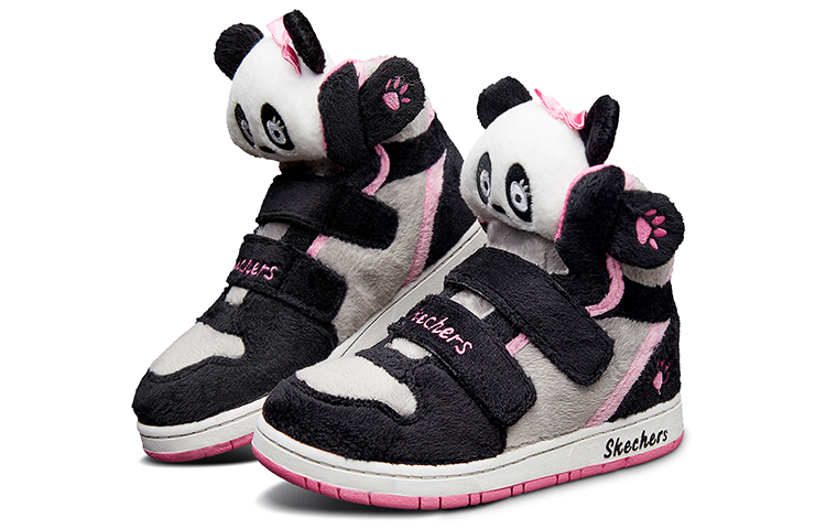 (Youth) Skechers Sugarcanes Panda Shoes 'Black Grey Pink' 圖 4
