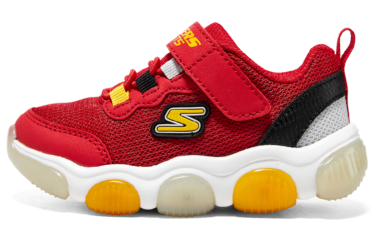 (Preschool) Skechers Mighty Glow 'Red Yellow Black' 402040N-RDBK