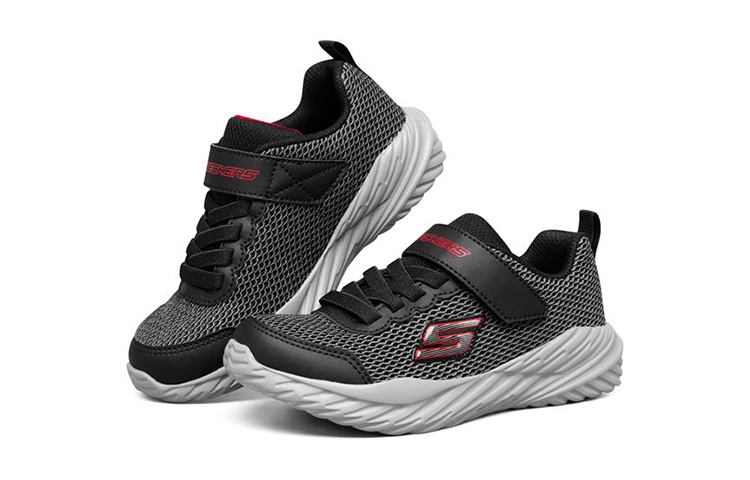 Lookbook (PS) Skechers Nitro Sprint Freizeitschuhe - Grau Schwarz Rot Sneaker 400083L-BGRD