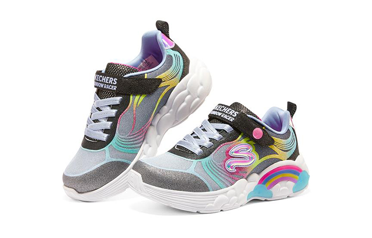 Lookbook (Preschool) Skechers Rainbow Racer Low 'Colorful' 302309L-BKMT