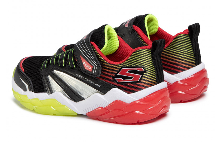 Shop (PS) Skechers Rapid Flash 2.0 Scarpe da Corsa Bambino Nero/Rosso 90725L-BKRD