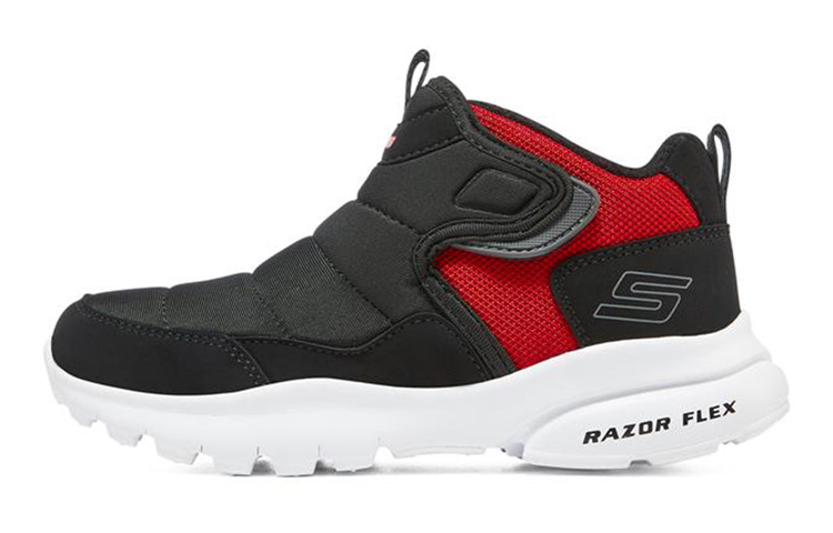 (Preschool) Skechers Razor Flex 'Black Red Fleece' 403784L-BKRD