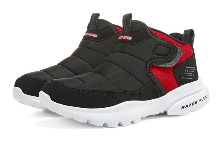 Lookbook (Preschool) Skechers Razor Flex 'Black Red Fleece' 403784L-BKRD
