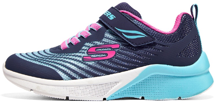 preschool-skechers-running-shoes-black-blue-pink-comfortable-versatile-non-slip-shock-absorbing-durable-low-top-302349-l-nvmt