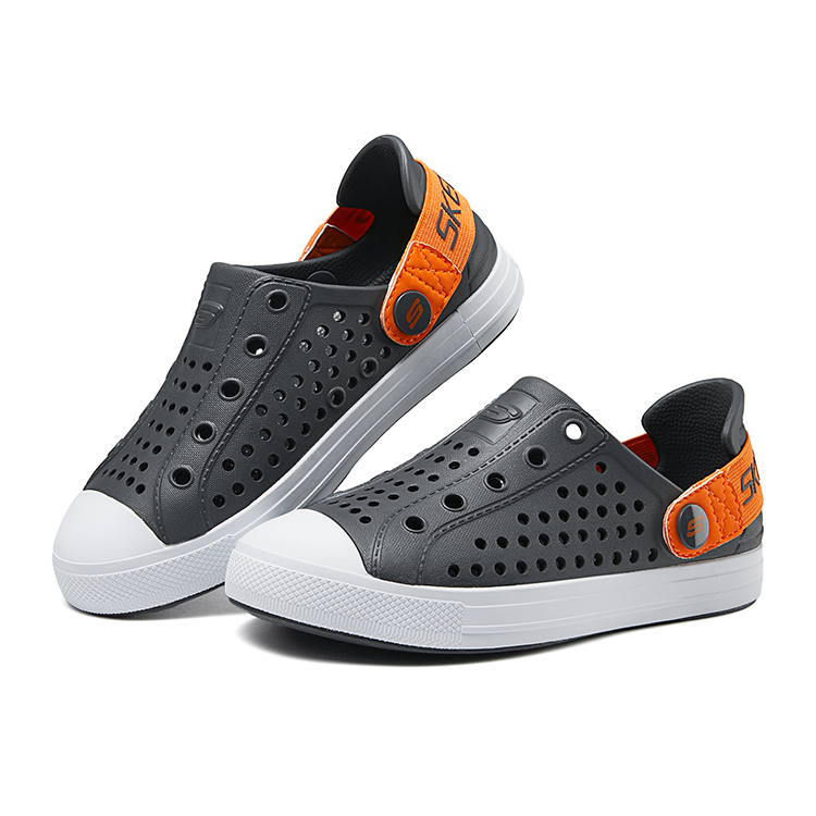 Lookbook (Preschool) Skechers Sandal 'Grey Orange' 406600L-CCOR