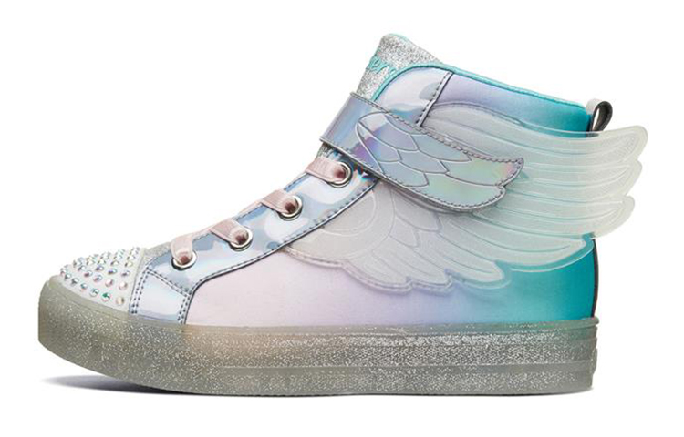 (Youth) Skechers Shuffle Brights 'Silver Blue' 20168L-SMLT