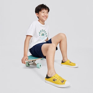 兒童 Skechers 百搭休閒輕便一腳蹬洞洞鞋 防滑耐磨兒童涼鞋 黃黑色 Sizing 兒童 Skechers 百搭休閒輕便一腳蹬洞洞鞋 防滑耐磨兒童涼鞋 黃黑色