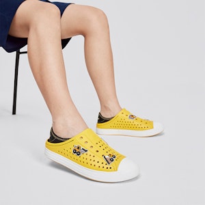 兒童 Skechers 百搭休閒輕便一腳蹬洞洞鞋 防滑耐磨兒童涼鞋 黃黑色 2