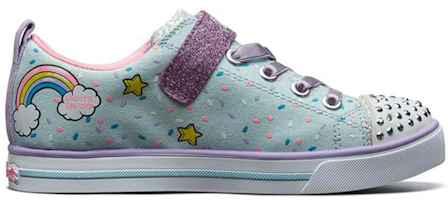 Order 大童 Skechers 閃亮小光 點閃燈 低筒 兒童板鞋 藍彩