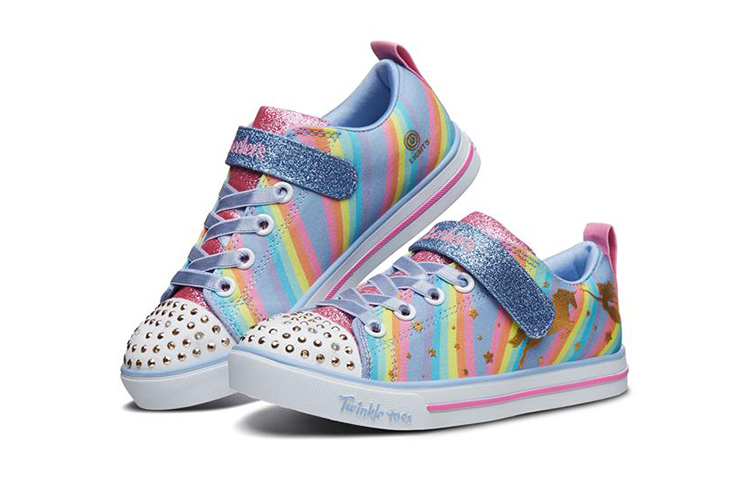 Lookbook (Preschool) Skechers Sparkle Lite 'Light Blue Magic Strap' 20275L-LBMT
