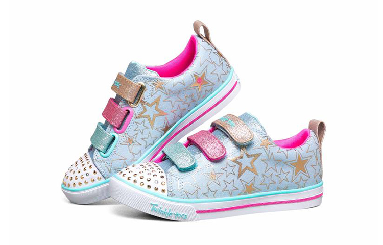 Lookbook (Preschool) Skechers Sparkle Lite Low Top 'Blue Pink Stars' 314036L-LBMT