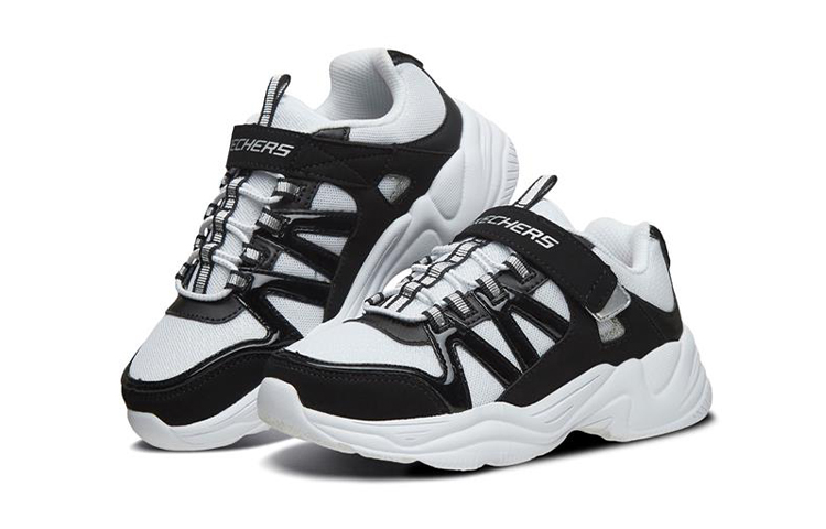 Lookbook (Preschool) Skechers Sport Casual 'Black White' 80766L-BKW