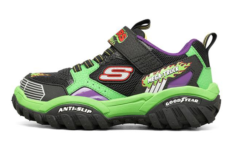 (PS) Skechers Turbo Speed Sports Shoes K Black/Green