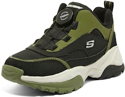 大童 Skechers 旋鈕釦潮流鞋 減震透氣 兒童休閒鞋 橄欖色 Lookbook 大童 Skechers 旋鈕釦潮流鞋 減震透氣 兒童休閒鞋 橄欖色