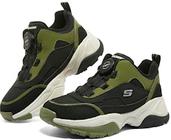 大童 Skechers 旋鈕釦潮流鞋 減震透氣 兒童休閒鞋 橄欖色 Shop 大童 Skechers 旋鈕釦潮流鞋 減震透氣 兒童休閒鞋 橄欖色