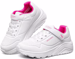 Lookbook 兒童 Skechers Uno Lite 魔術貼運動鞋 粉白紅
