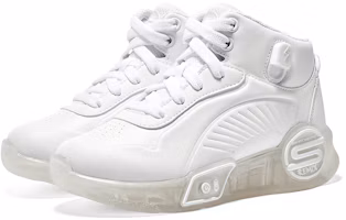 Shop (Preschool) Skechers Velcro 'Voice Control Flashing White' 310100L-WHT