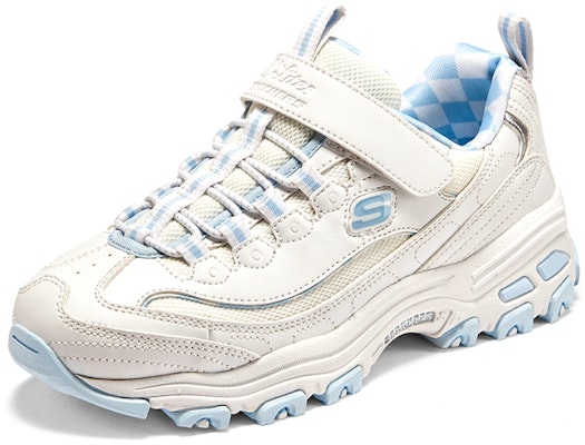 兒童 Skechers 魔鬼氈減震耐磨 兒童休閒鞋 白色/藍色 Lookbook 兒童 Skechers 魔鬼氈減震耐磨 兒童休閒鞋 白色/藍色
