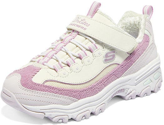 (PS) Skechers 魔术贴 白色薰衣草 302524L-WLV Lookbook (PS) Skechers 魔术贴 白色薰衣草 302524L-WLV