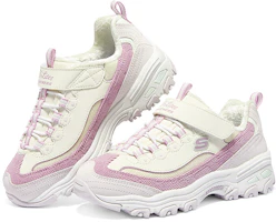 Shop 兒童 Skechers 魔術貼加絨 減震耐磨 兒童休閒鞋 白薰衣草色