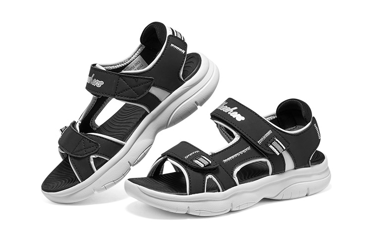 Lookbook (PS) Sandales Skechers Velcro Décontractées ''Noir Blanc''. 302984L-BKW