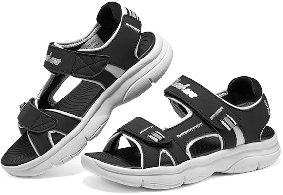 (PS) Sandales Skechers Velcro Décontractées ''Noir Blanc''. 302984L-BKW Lookbook (PS) Sandales Skechers Velcro Décontractées ''Noir Blanc''. 302984L-BKW