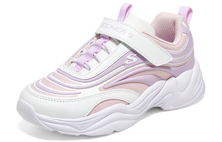Lookbook (PS) Skechers Velcro Casual ''Absorption Chocs Résistant Violet Rose''. 319031L-WLVP