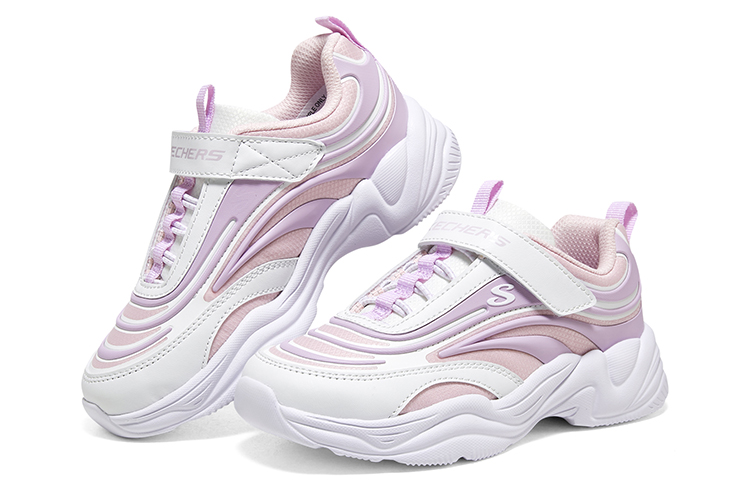 Shop (PS) Skechers Velcro Casual ''Absorption Chocs Résistant Violet Rose''. 319031L-WLVP