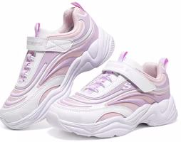 Shop (Preschool) Skechers Velcro Casual 'Shock-Absorbent Wear-Resistant Purple Pink' 319031L-WLVP