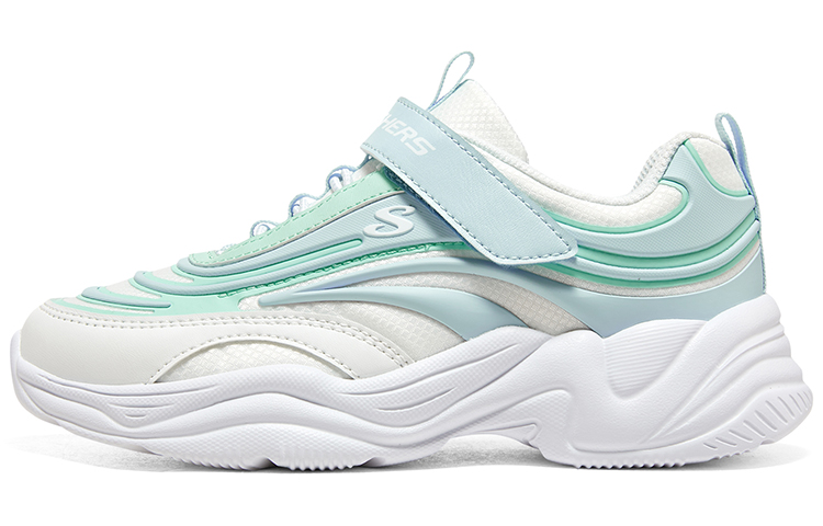 (Preschool) Skechers Velcro Casual 'White Green' 319031L-WTBL