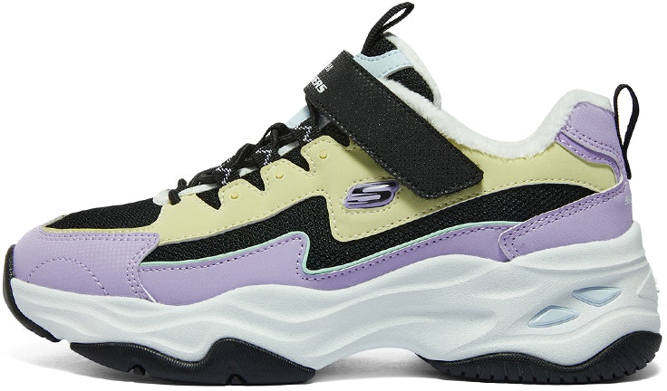 preschool-skechers-velcro-round-toe-plush-black-multicolor-302581-l-bkmt