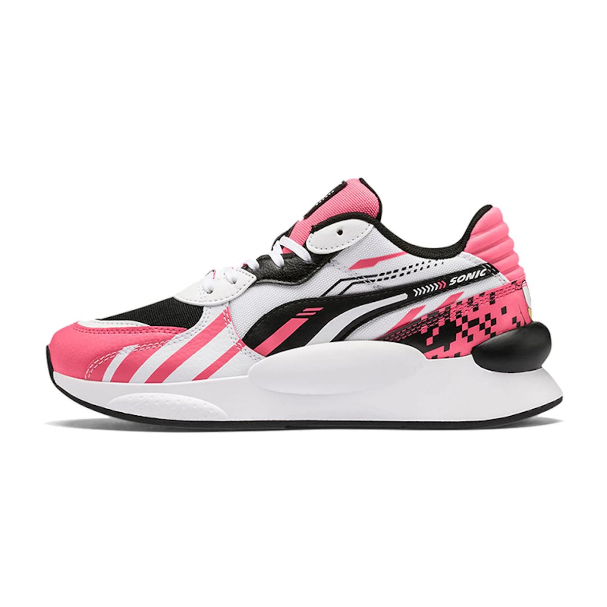 Youth Puma Sonic x Rs 9.8 Low Running Shoes Black Pink White 372339 02