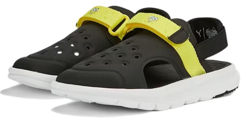 (PS) 스폰지밥x푸마 에볼브 샌들 (검/흰/노랑) 391190-01 Lookbook (PS) 스폰지밥x푸마 에볼브 샌들 (검/흰/노랑) 391190-01