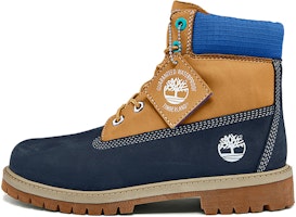 (Youth) Timberland Premium 6 Inch Waterproof Boots 'Wheat Blue Navy' A2F3U (Youth) Timberland Premium 6 Inch Waterproof Boots 'Wheat Blue Navy' A2F3U
