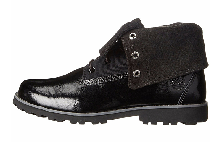 (Preschool) Timberland ' Patent Leather Roll-Top Work Boots 'Black Wide' A154R