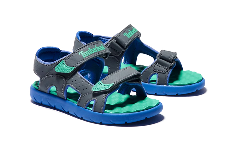 Shop (Preschool) Timberland Perkins Row 'Grey Blue Velcro' A24ZG