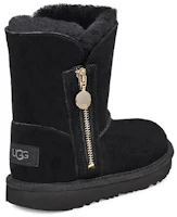 Shop 中童 UGG Bailey Zip Short 貝麗拉鍊款加絨 短筒 雪地靴 黑色