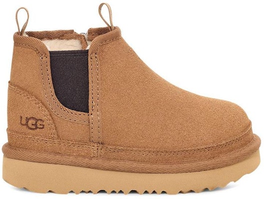 UGG 小牛皮 圓頭短筒 切爾西靴 中童 栗色/黑色 Lookbook UGG 小牛皮 圓頭短筒 切爾西靴 中童 栗色/黑色