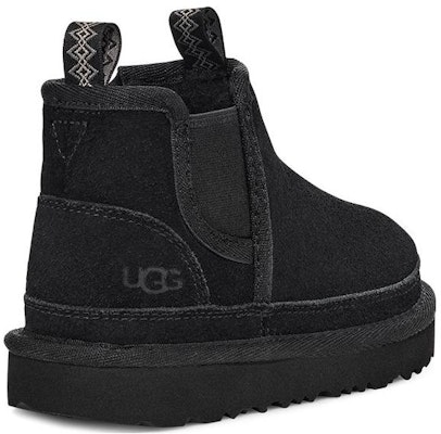 UGG 小牛皮 圓頭短筒 切爾西靴 中童 栗色/黑色 Shop UGG 小牛皮 圓頭短筒 切爾西靴 中童 栗色/黑色