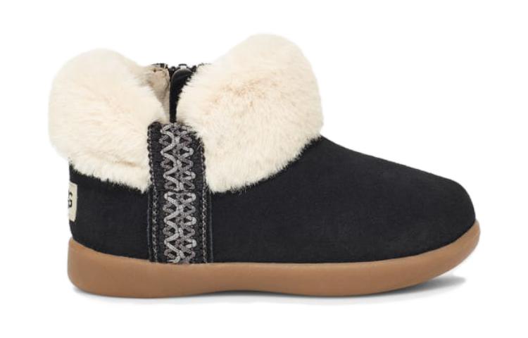 Order 兒童 UGG 絨面 舒適潮流 低筒 兒童靴子 黑色