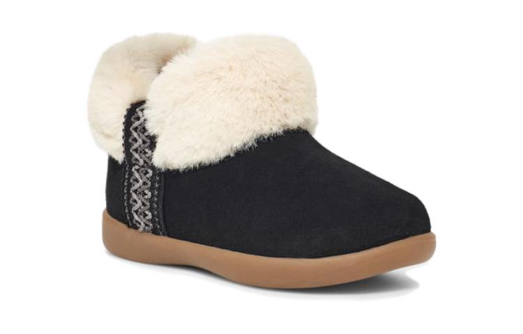 Lookbook 兒童 UGG 絨面 舒適潮流 低筒 兒童靴子 黑色