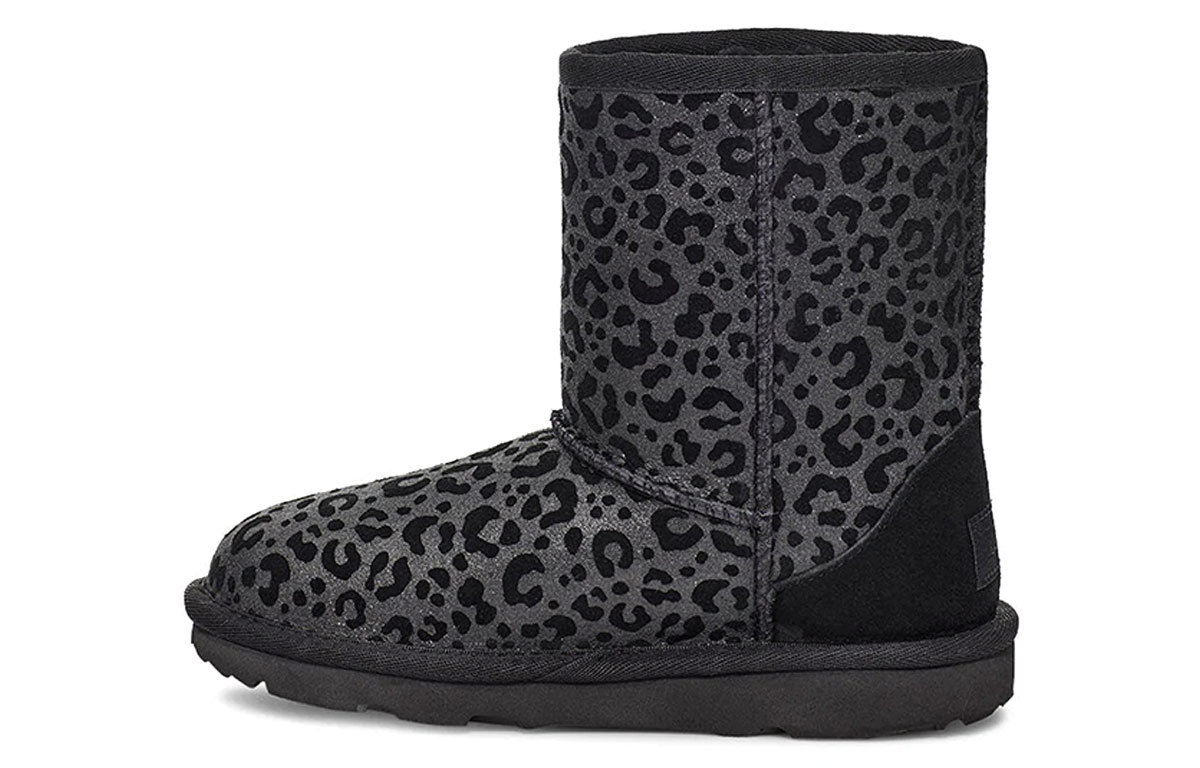 (Preschool) UGG Classic II 'Glitter Leopard' 1112388K-BLK