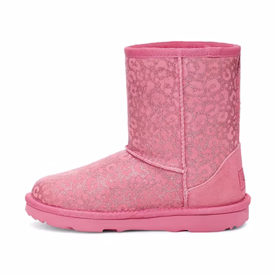 (PS) UGG Classic II Glitter Leopard Fleece Lined Kid