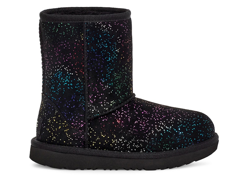 (Preschool) UGG Classic II Shimmer Sky Boot Black Rainbow Metallic 1157708K-BWM