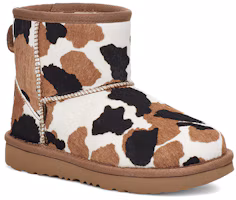 Lookbook 大童 UGG CLASSIC MINI 圓頭厚底加絨保暖 短筒 雪地靴 牛奶紋