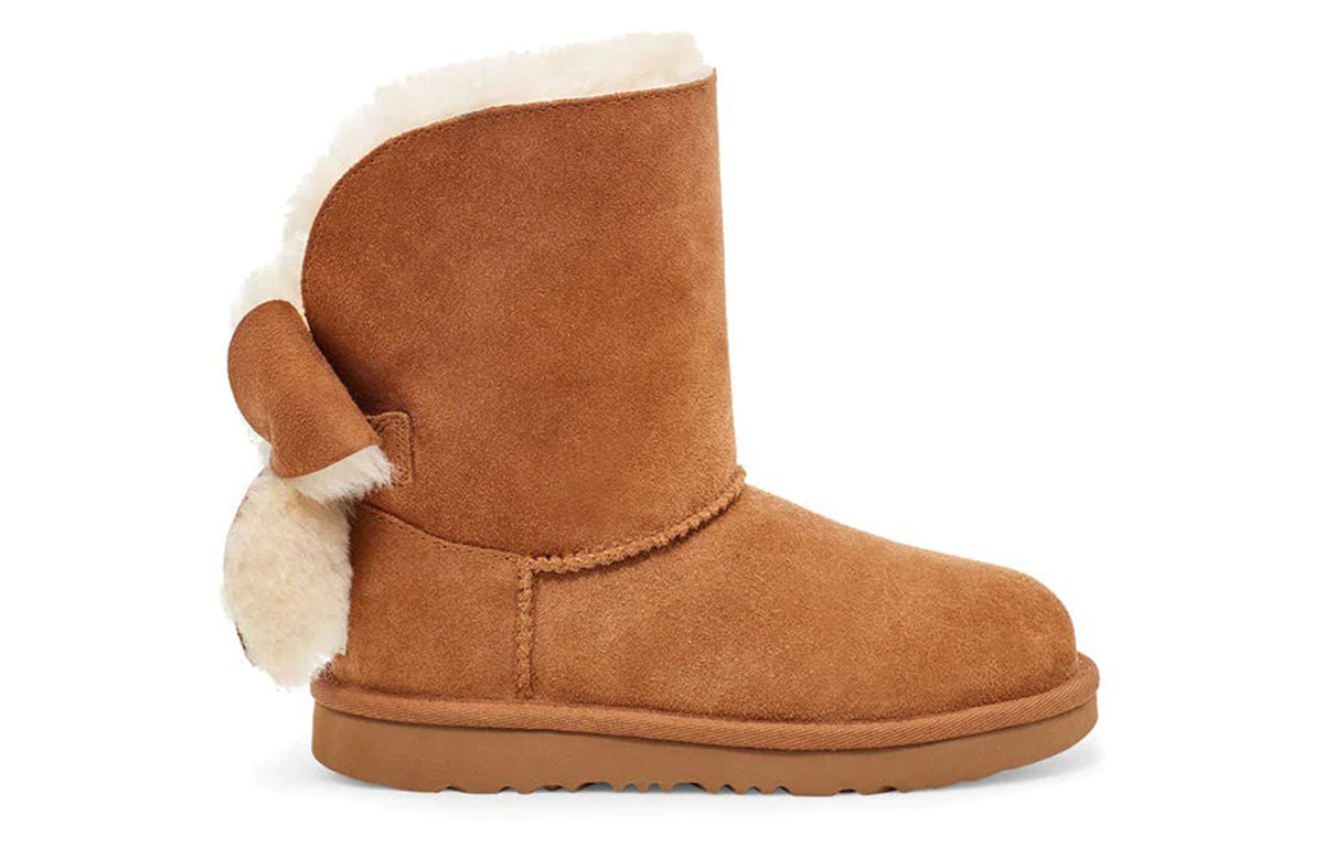 Order UGG 經典迷你 II 反折蝴蝶結 雪地靴 大童 栗子棕色