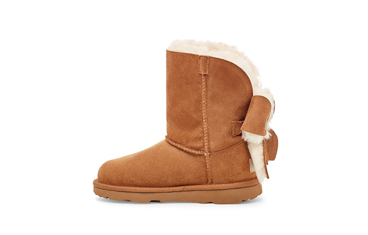 (Preschool) UGG Classic Mini II Cuffed Bow Brown 1112298T-CHE