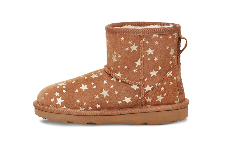 (Preschool) UGG Classic Mini II Stars Brown 1115852T-CHE