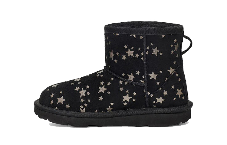 (Preschool) UGG Classic Mini II Stars Snow Boots Black 1115852T-BLK
