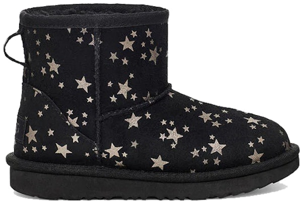 (Preschool) UGG Classic Mini II Stars Snow Boots Black 1115852T-BLK Order (Preschool) UGG Classic Mini II Stars Snow Boots Black 1115852T-BLK